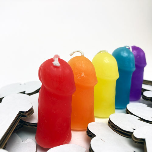 Rainbow Pecker Party Candles!